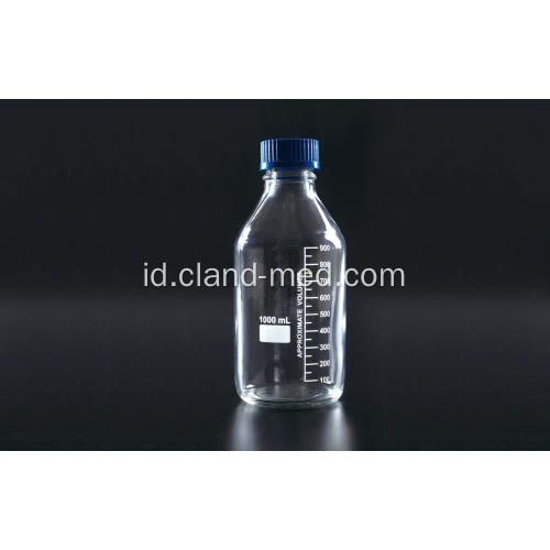 Botol Reagen dengan Plastik Biru Screw Cap Batal